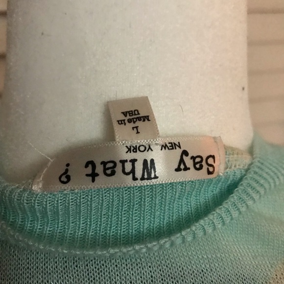 Gorgeous mint green and tan sweater size L - Picture 5 of 5